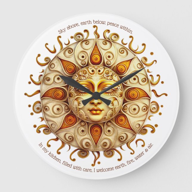 Grande Horloge Ronde Créez votre propre élégant Steampunk Sun (Recto)