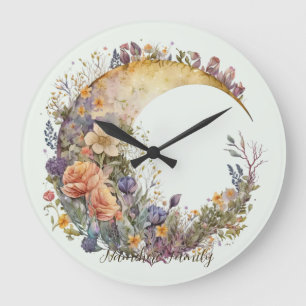 Grande Horloge Ronde Créez Votre Propre Jardin D'Été Floral Croissant D