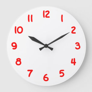 Grande Horloge Ronde Créez votre propre numéro rouge