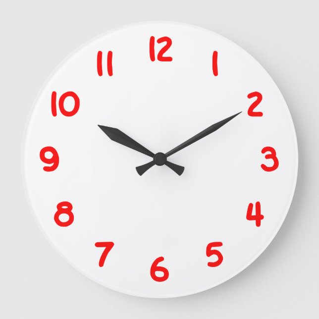 Grande Horloge Ronde Créez votre propre numéro rouge (Recto)