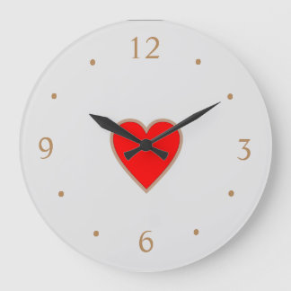 Grande Horloge Ronde Crème avec Red Heart Center>Horaires de la Saint-V