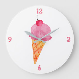 Grande Horloge Ronde Crème glacée
