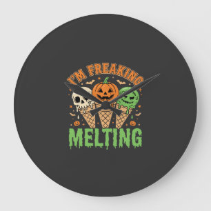 Grande Horloge Ronde Crème Glacée Fondante Halloween