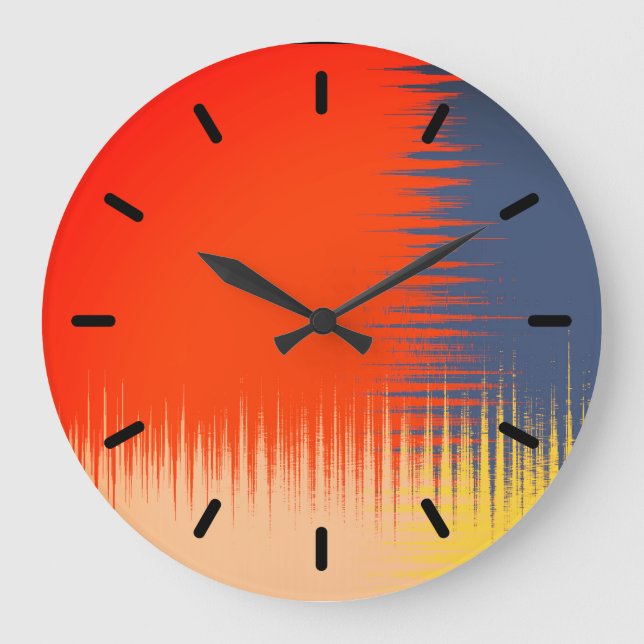 Grande Horloge Ronde Crème jaune de la marine orange (Recto)