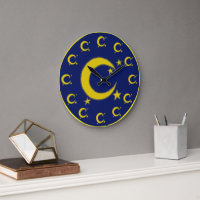 Crescent Jaune Lune Bleu Nuit Sky Star Astronomie