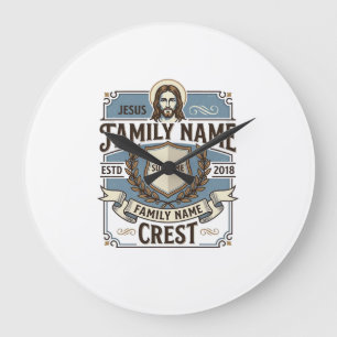 Grande Horloge Ronde Crête de nom de famille Jésus Crête de nom de fami