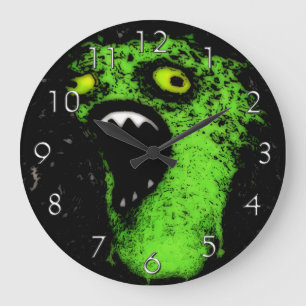 Grande Horloge Ronde Cri perçant vert