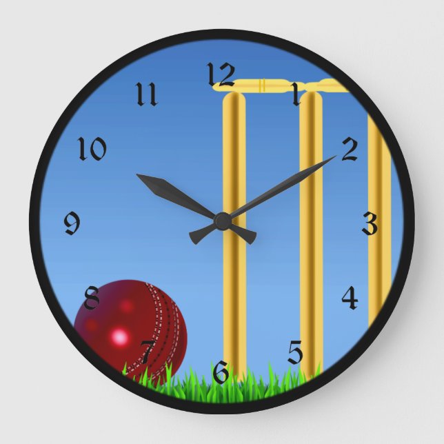 Grande Horloge Ronde Cricket, wicket et ballon (Recto)