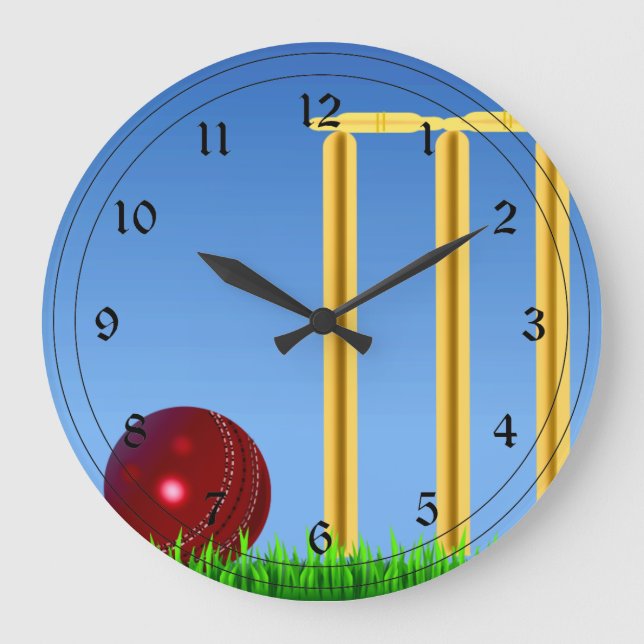 Grande Horloge Ronde Cricket, wicket et ballon (Recto)