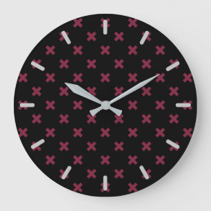Grande Horloge Ronde Crochets Mulberry sur noir