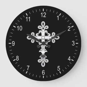 Grande Horloge Ronde Croix chrétienne