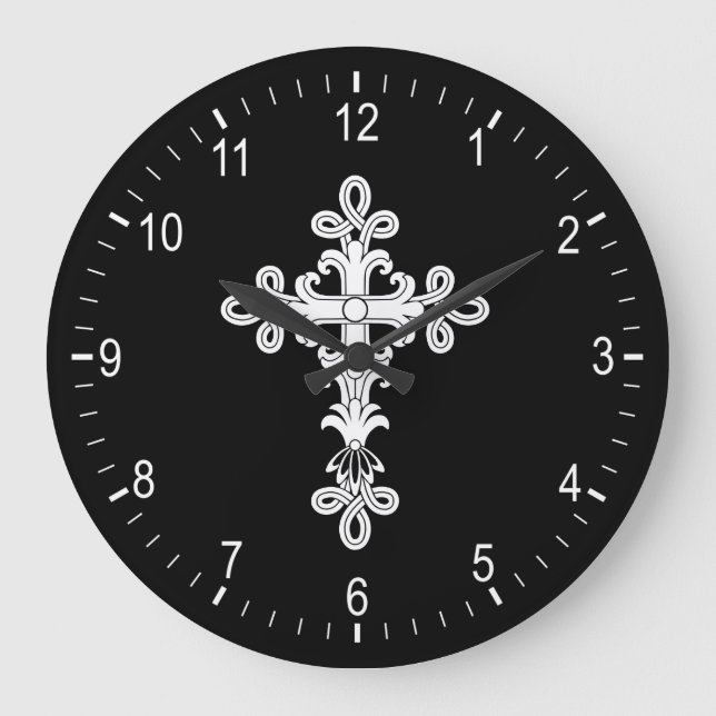Grande Horloge Ronde Croix chrétienne (Recto)