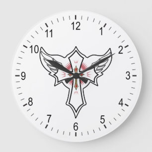 Grande Horloge Ronde Croix chrétienne