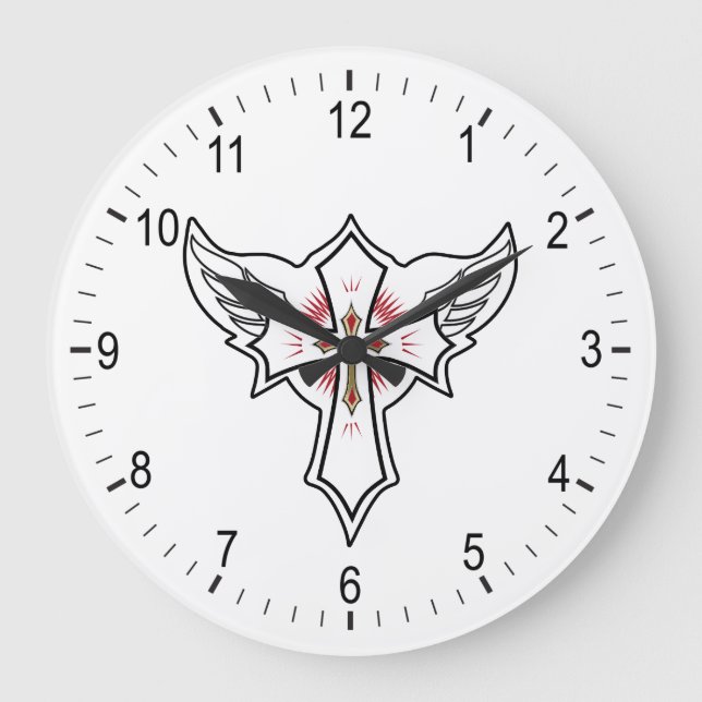 Grande Horloge Ronde Croix chrétienne (Recto)
