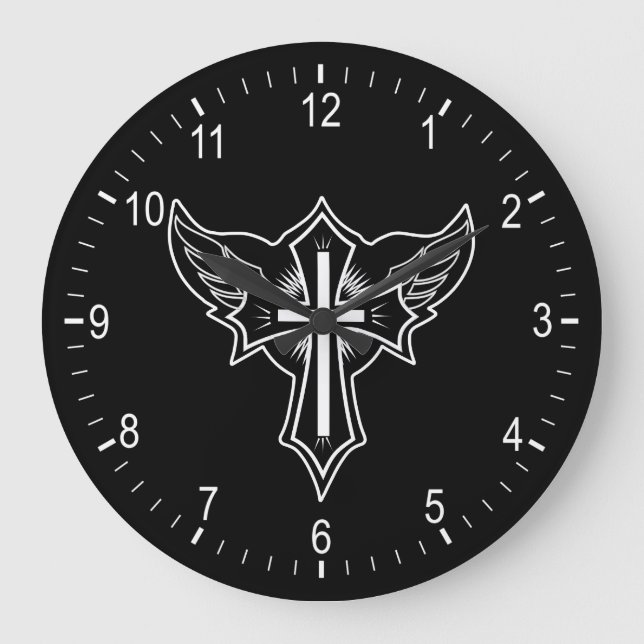 Grande Horloge Ronde Croix chrétienne (Recto)