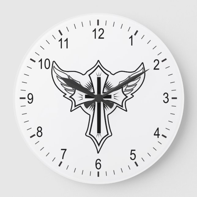 Grande Horloge Ronde Croix chrétienne (Recto)
