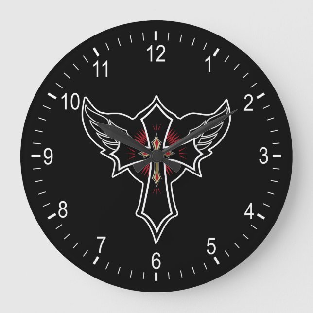 Grande Horloge Ronde Croix chrétienne (Recto)