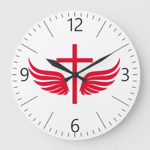 Grande Horloge Ronde Croix chrétienne