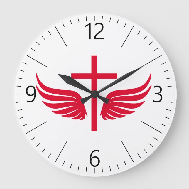 Grande Horloge Ronde Croix chrétienne (Recto)