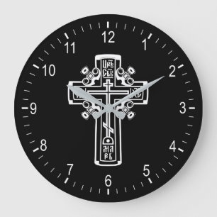 Grande Horloge Ronde Croix chrétienne orthodoxe