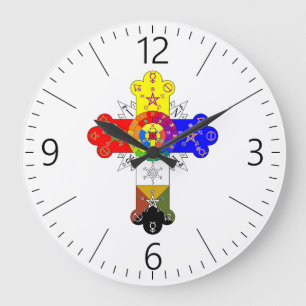 Grande Horloge Ronde Croix franc-maçonnique