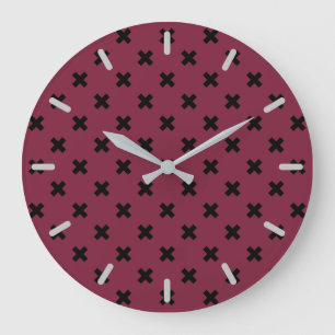 Grande Horloge Ronde Croix noire sur mûrier