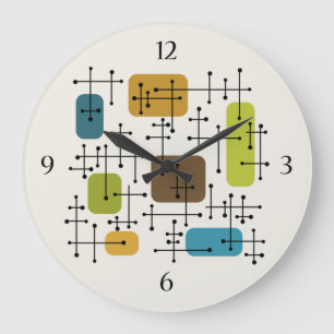 Grande Horloge Ronde Crosshairs d'art de l'ère Eames dans les années 19