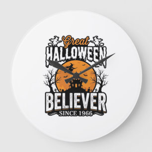 Grande Horloge Ronde Croyant d'Halloween Vintage Depuis 1966 Graphique_