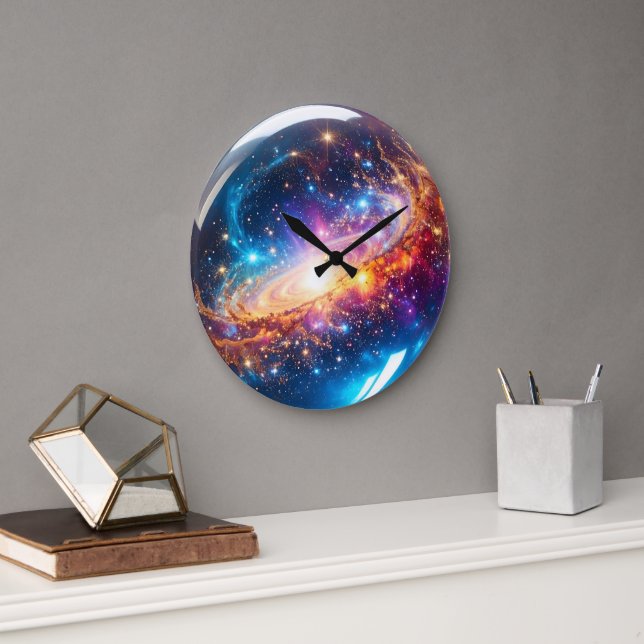 Grande Horloge Ronde Crystal Ball - Je Vois Un Événement Cosmique Dans  (Bureau)