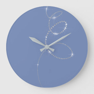 Grande Horloge Ronde Crystal Gray Silver Diamond Infinity