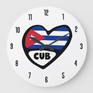 Grande Horloge Ronde CUB Flag Heart