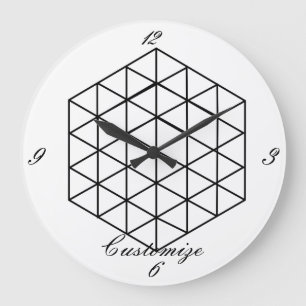 Grande Horloge Ronde Cube géométrique 3D Thunder_Cove