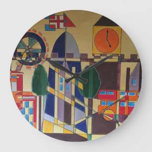 Grande Horloge Ronde cubisme acrylique de Londres