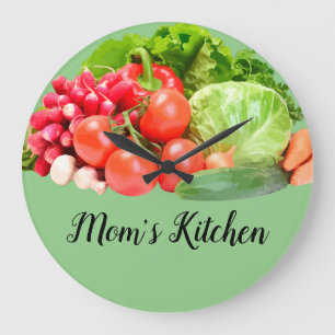 Grande Horloge Ronde Cuisine À Légumes Frais Pour Maman