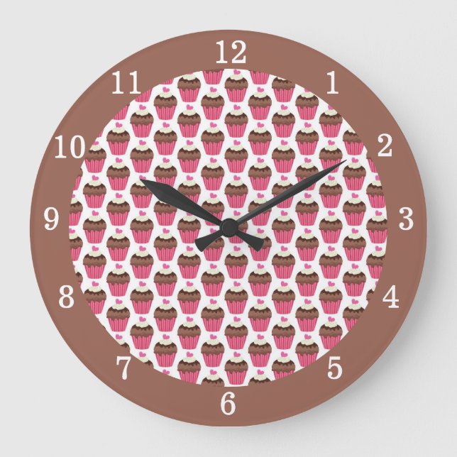 Grande Horloge Ronde Cuisine Cupcake Sucré Motif de pâtisserie (Recto)