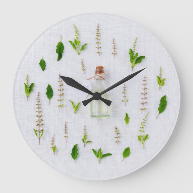 Grande Horloge Ronde Cuisine de cuisine herbes et huiles (Recto)