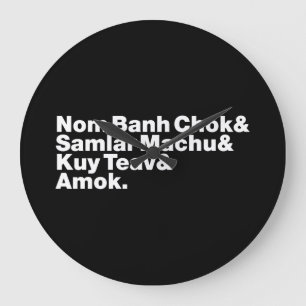 Grande Horloge Ronde Cuisine de rue Cambodgienne / Khmer