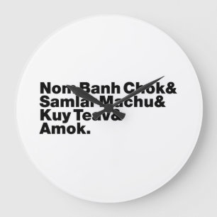 Grande Horloge Ronde Cuisine de rue cambodgienne/khmer