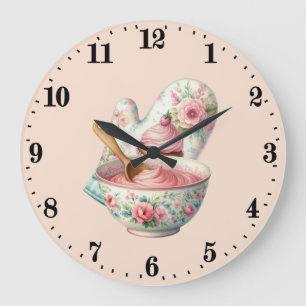 Grande Horloge Ronde Cuisine des amoureux de la pâtisserie mignonne 