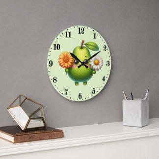 Grande Horloge Ronde Cuisine des amoureux de poire mignonne