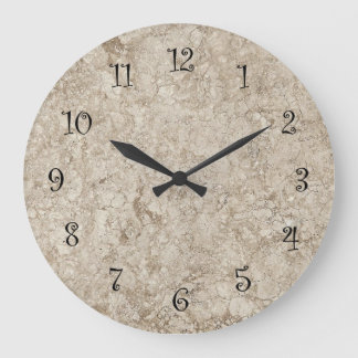 Grande Horloge Ronde Cuisine en pierre Montée