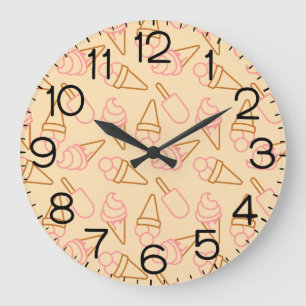 Grande Horloge Ronde Cuisine estivale avec contours de glace