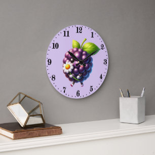 Grande Horloge Ronde Cuisine mignonne pour amateurs de mûres