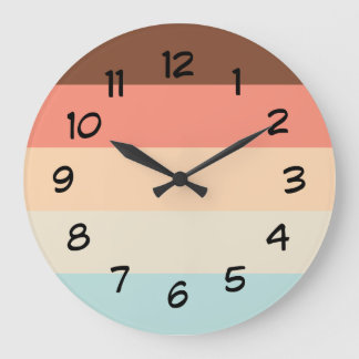 Grande Horloge Ronde Cuisine Pastel Couleurs Designer Inspiré