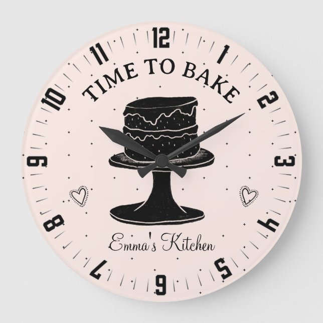 Grande Horloge Ronde Cuisine Personnalisée Cuisine Cuisine Cuisine Cuis (Recto)