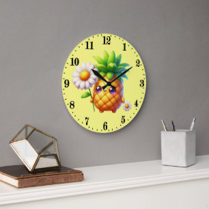 Grande Horloge Ronde Cuisine pour amateurs d'ananas mignons