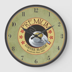 Grande Horloge Ronde Cuisine vintage Premium Blues Café