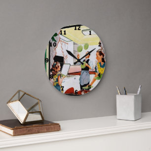 Grande Horloge Ronde Cuisine vintage rétro cool