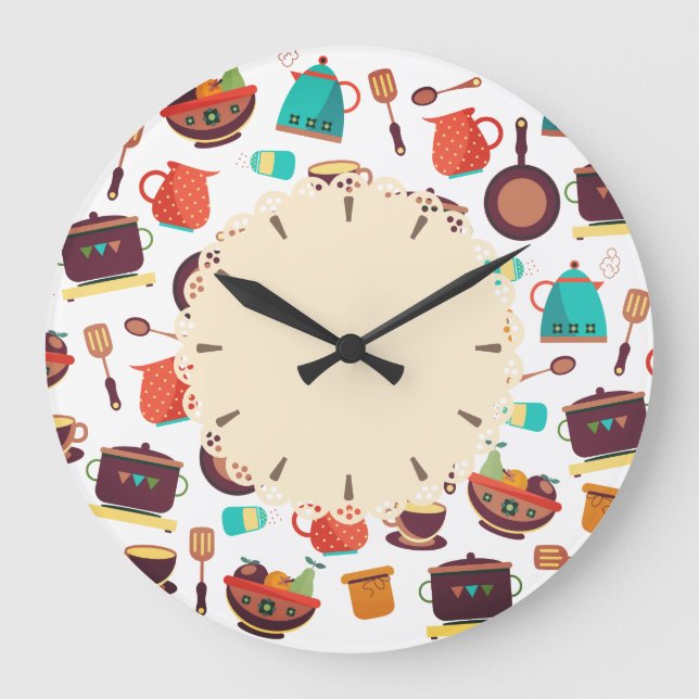 Grande Horloge Ronde Cuisines casseroles ustensiles cuisine cuisine hor (Recto)