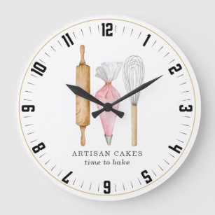 Grande Horloge Ronde Cuisinier Pâtissier Temps De Cuire